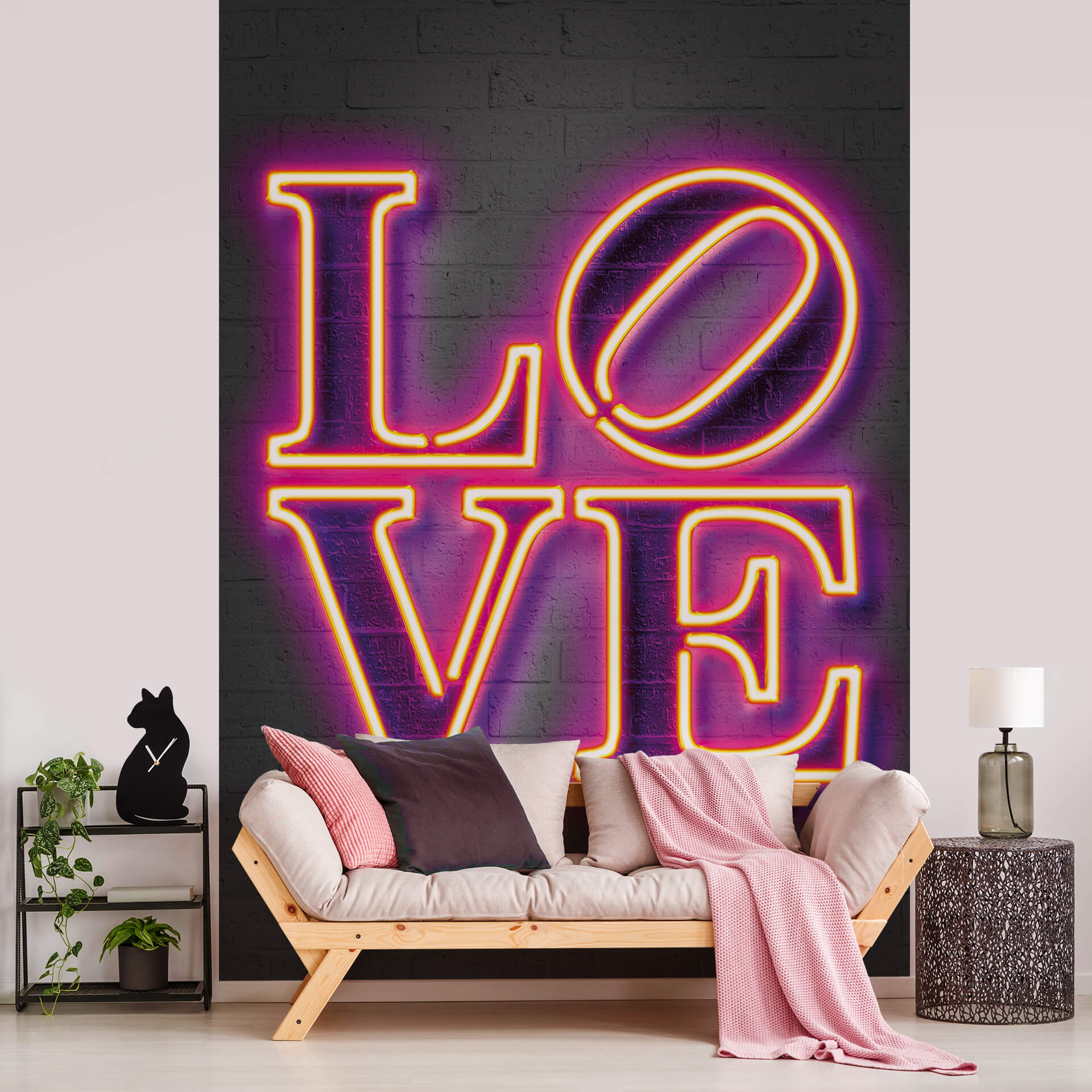 Fototapete Neon Tube Love 1,92 x 2,6 m