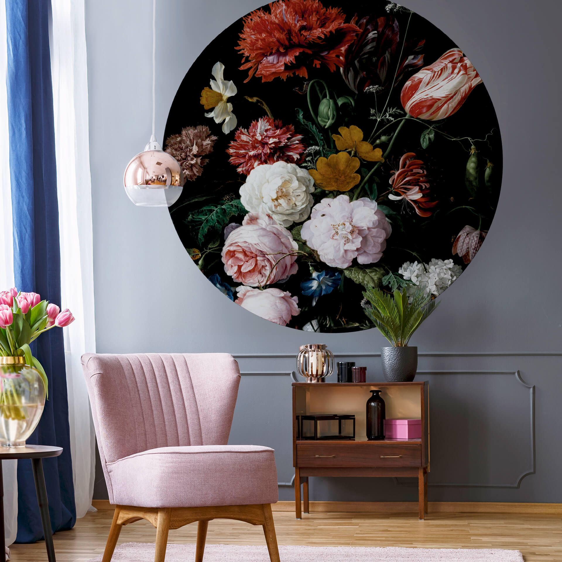 Fototapete Vase of Flowers 1,4 x 1,4 m
